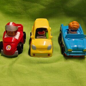 Fisher-Price Little People Sit 'n Stand Skyway Wheelies Cars 2019 Lot of 3 READ